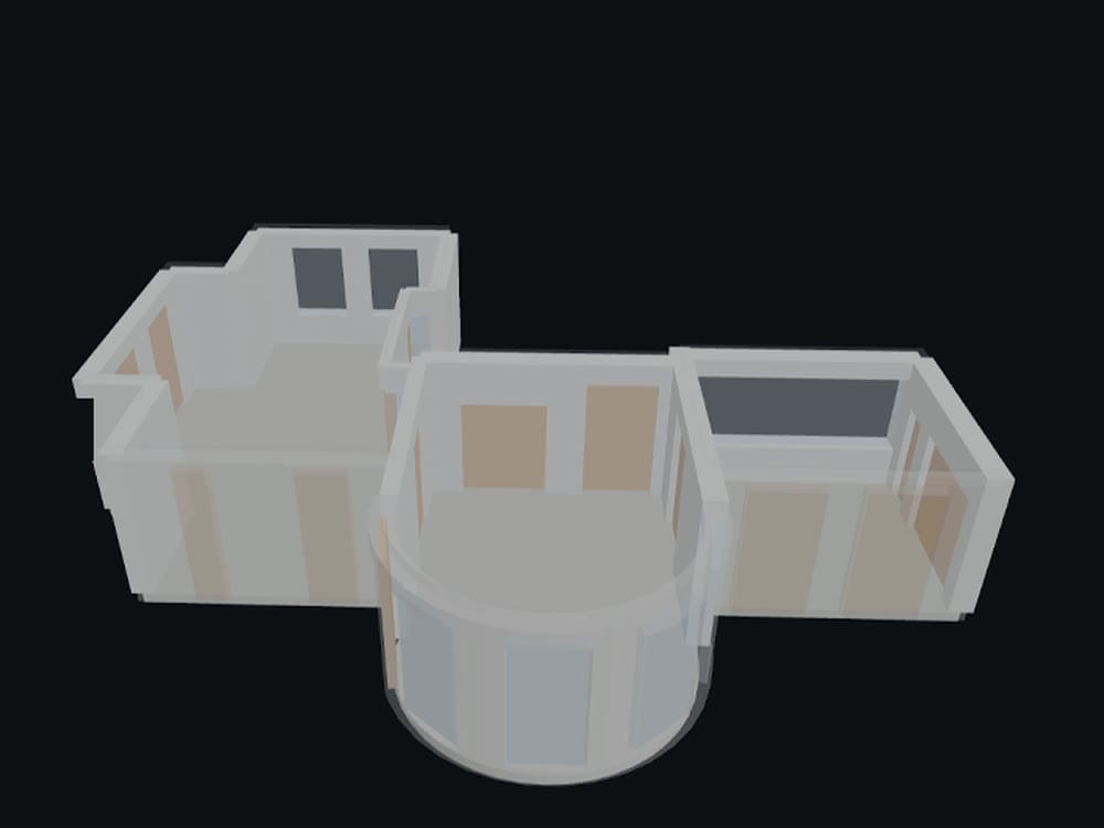 The IFC model generated from the same scan, from the same camera